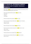 ATI P-Book Ch&period; 39 Diabetes Mellitus Questions and Complete Solutions Graded A&plus;