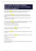 ATI Chapter 82 Diabetes Mellitus Management Questions and Complete Solutions Graded A&plus;