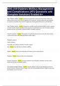 NSG 219 Diabetes Mellitus Management and Complications &lpar;ATI&rpar; Questions and Complete Graded A&plus;