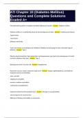 ATI Chapter 33 &lpar;Diabetes Mellitus&rpar; Questions and Complete Solutions Graded A&plus;