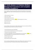ATI Skills Module 3&period;0 Diabetes Mellitus Management Questions and Complete Solutions Graded A&plus;