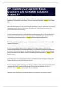 ATI-Diabetes Mellitus Exam Questions and Complete Solutions Graded A  Bundle Compilation
