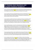 ATI Diabetes Quiz Questions and Complete Solutions Graded A&plus;