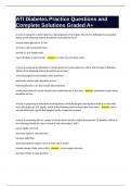 ATI Diabetes Practice Questions and Complete Solutions Graded A&plus;
