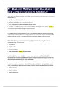 ATI-Diabetes Mellitus Exam Questions and Complete Solutions Graded A&plus;