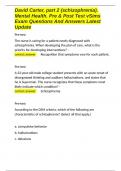 David Carter&comma; part 2 &lpar;schizophrenia&rpar; Exam Questions And Answers 100- Pass&period;docx
