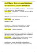 David Carter Schizophrenia VSIM Exam Questions And Answers 100- Pass&period;docx