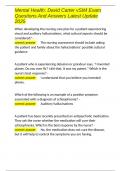 David Carter Schizophrenia VSIM Exam Questions And Answers 100- Pass&period;docx
