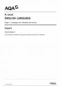 AQA A level ENGLISH LANGUAGE PAPER 1 insert 2024 &lpar;7702&sol;1&rpar;