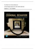 Test Bank For Criminal Behavior&colon; A Psychological Approach 12th Edition &lpar; Curt R&period; Bartol&comma;2021&rpar; All Chapters 1-16&vert; Latest Edition