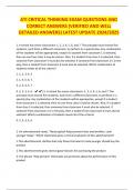 ATI CRITICAL THINKING EXAM QUESTIONS AND CORRECT ANSWERS &lpar;VERIFIED AND WELL DETAILED ANSWERS&rpar; LATEST UPDATE 2024&sol;2025