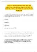 CRITICAL THINKING IN NURSING PRACTICE QUESTIONS AND CORRECT ANSWERS &lpar;VERIFIED AND WELL DETAILED ANSWERS&rpar; LATEST UPDATE 2024&sol;2025