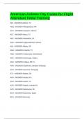 American Airlines City Codes for Flight Attendant Initial Training