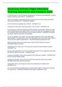 American Airlines Flight Attendant Training Questions and Answers 2025