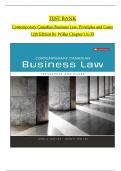 Test Bank For Contemporary Canadian Business Law 12th Edition By John A Willes&comma; John H Willes Chapter 1-35