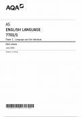 AQA AS ENGLISH LANGUAGE PAPER 1 MARK SCHEME 2024 &lpar;7701&sol;1&rpar;