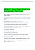  HRM 201 Study Guide Questions and Answers All Correct 