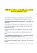 DMV Driver's License Test Questions And Answers Rated A&plus; 2025&period;