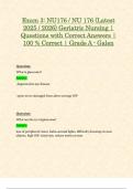 Exam 3&colon; NU176 &sol; NU 176 &lpar;Latest 2025 &sol; 2026 Updates STUDY BUNDLE WITH COMPLETE SOLUTIONS&rpar; Geriatric Nursing &vert; Questions and Verified Answers &vert; 100&percnt; Correct &vert; Grade A &ndash; Galen