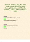 Exam 3&colon; NU176 &sol; NU 176 &lpar;Latest 2025 &sol; 2026 Updates STUDY BUNDLE WITH COMPLETE SOLUTIONS&rpar; Geriatric Nursing &vert; Questions and Verified Answers &vert; 100&percnt; Correct &vert; Grade A &ndash; Galen