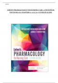 Lehne's Pharmacology for Nursing Care&comma; 11th Edition Test Bank All Chapters &lpar;1-112&rpar; &vert; A&plus; ULTIMATE GUIDE