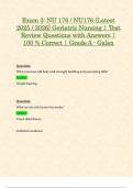 Exam 3&colon; NU 176 &sol; NU176 &lpar;Latest 2025 &sol; 2026&rpar; Geriatric Nursing &vert; Test Review Questions with Answers &vert; 100 &percnt; Correct &vert; Grade A - Galen