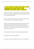 Secure Software Design Study Guide - C706 Questions and Answers with Verified Solutions&vert; Latest 2025 Update &vert; Graded A&plus;