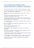 MI&period; CHAUFFEUR LICENSE TEST QUESTIONS WITH CORRECT ANSWERS