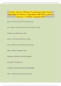Scribe America Medical Terminology Quiz Exam Questions & Answers &vert; Questions with 100&percnt; Correct Answers &vert; Verified &vert; Updated 2025