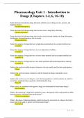 Pharmacology Unit 1 - Introduction to Drugs &lpar;Chapters 1-4&comma; 6&comma; 16-18&rpar;