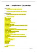 Unit 1 - Introduction to Pharmacology