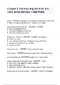 Chapter 6 Traumatic Injuries First Aid TEST WITH CORRECT ANSWERS