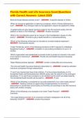 Florida Health and Life Insurance Exam&vert;Questions  with Correct Answers- Latest 2025