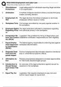 WGU D352 EMPLOYMENT AND LABOR LAW EXAM LATEST ALL 250 QUESTIONS AND CORRECT ANSWERS