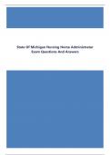 State Of Michigan Nursing Home Administrator Exam Questions And Answers