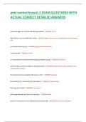 pest control branch 2 EXAM QUESTIONS WITH  ACTUAL CORRECT DETAILED ANSWERS