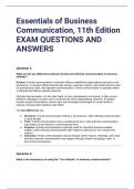 Essentials of Business Communication&comma; 11th Edition EXAM QUESTIONS AND ANSWERS