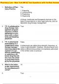 Pharmacy Law - New York MPJE Test Questions with Verified Answers