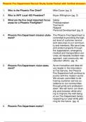 Phoenix Fire Department Recruit Study Guide Packet with Verified Answers