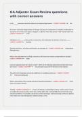 GA Adjuster Exam Review questions with correct answers&period;