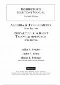 Solution Manual for Precalculus&colon; A Right Triangle Approach 5th Edition &lpar;Bittinger&comma; 2015&rpar;&comma; Chapters 1-11 &vert; All Chapters  