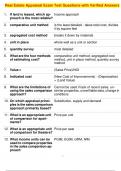 Real Estate Appraisal Exam Test Questions with Verified Answers