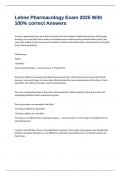Lehne Pharmacology Exam 2025 With 100&percnt; correct Answers