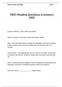 PERT Reading Questions & Answers 2025