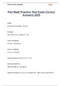 Pert Math Practice Test Exam Correct Answers 2025