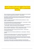   North Carolina Life And Health Final Exam Questions And Answers 100&percnt; Guaranteed Success&period;