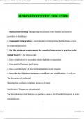 Medical Interpreter FINAL Exam Already Passed &lpar;2025&rpar; Newest Questions & Answers 100&percnt; Correct 2025 &sol; 2026 Verified by Experts