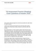 TSI Assessment Practice &lpar;Reading&rpar; Exam Questions And Answers Latest Updates 2025&sol;2026 With Correct Answers 100&percnt; With Complete Solutions Pass Guaranteed &vert; Graded A&plus; &vert;