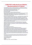 LEIK FNP Certification Exam 2 2025&sol;26 Questions and answers Updated 