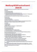 MedSurg HESI Practice Exam 5  2025&sol;26 